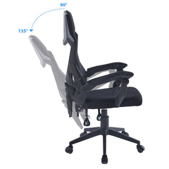 Ergonomic Office Chair Gamer Chair Home Recliner Gaming Chair Mesh Back - Black OC-015