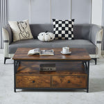 Coffee Table with Drawers and Storage CT-110 Sturdy Metal Frame Structure - Artisansa