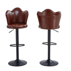 Petal shaped leather bar stools in 2-in-1 box CR-B081