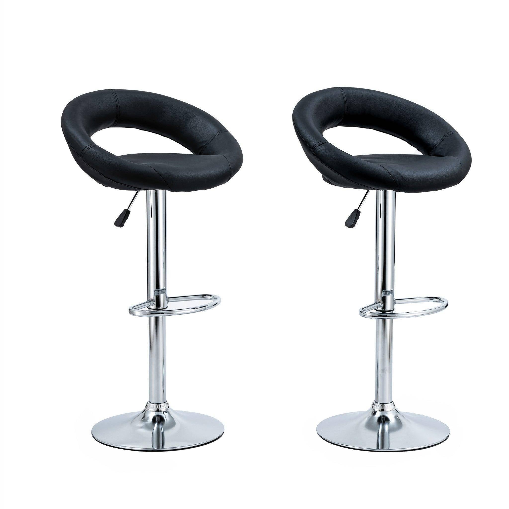 Round Chrome Base Kitchen Bar Stool CR-B061