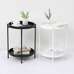 Steel Side Table Coffee Table 2 Tier Round Tray TT-015