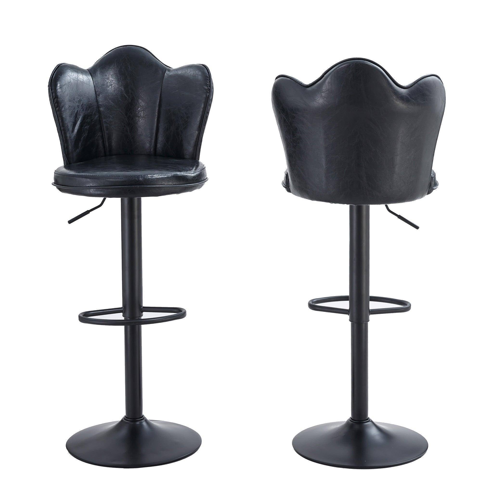 Petal shaped leather bar stools in 2-in-1 box CR-B088