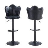 Petal shaped leather bar stools in 2-in-1 box CR-B088