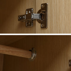 Wardrobe Closet with Mirror Storage Cabinet WD-114