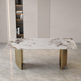 Dining Table (6-8 Seater) Luxury Marble Table Work Desk Q35