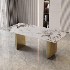 Dining Table (6-8 Seater) Luxury Marble Table Work Desk Q35