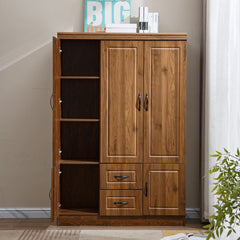 3 Door Wardrobe Closet Armoire Storage Cabinet WD-116 Golden 0ak