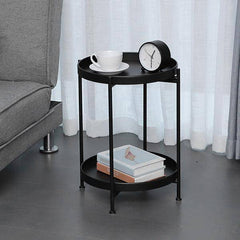 Steel Side Table Coffee Table 2 Tier Round Tray TT-015