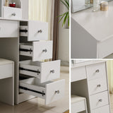 Dressing Table with Mirror Stool Set Vanity Desk DR-15 WHITE