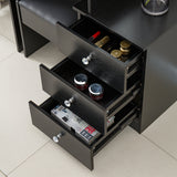 Black Dressing Table with Mirror Furniture DR-12