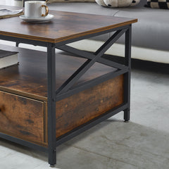 Coffee Table Side End Table with Storage Shelf CT-110