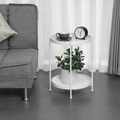 Steel Side Table Coffee Table 2 Tier Round Tray TT-015