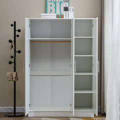 3 Door Wardrobe Clothes Closet WD-117 WHITE