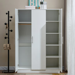 3 Door Wardrobe Clothes Closet WD-117 WHITE