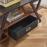 Black storage box on a wooden shelf with books underneath| Artisansa SA
