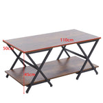 Overall dimensions and size measurements of industrial rustic coffee table