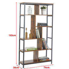 Bookcase Industrial Storage Rack Shelf SF-01 Buring wood