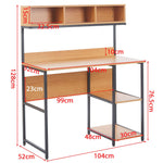 Computer Desk Student Table SD-24 with open shelves and dimensions for space-saving organization.