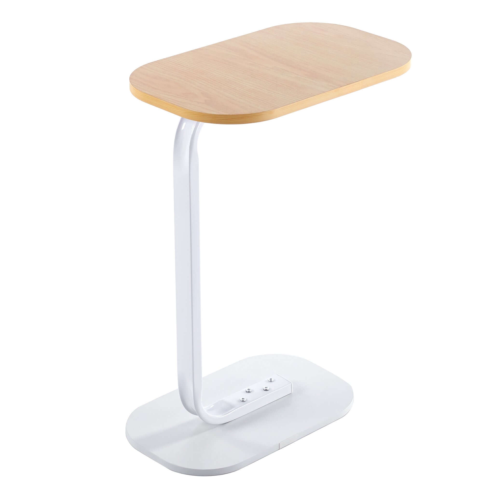 Modern Two-Tone End Table OT-106 featuring a minimalist design with a wood top and a sleek white base.