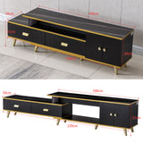 White/Black Bone Gold Adjustable Plasma TV Stand TV-302