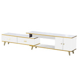 White/Black Bone Gold Adjustable Plasma TV Stand TV-302