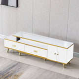 White/Black Bone Gold Adjustable Plasma TV Stand TV-302