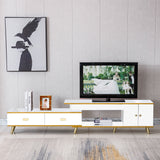White/Black Bone Gold Adjustable Plasma TV Stand TV-302