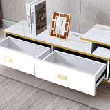 White/Black Bone Gold Adjustable Plasma TV Stand TV-302