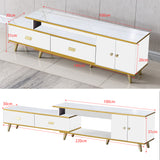 White/Black Bone Gold Adjustable Plasma TV Stand TV-302