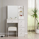 Dressing Table with Mirror Stool Set Vanity Desk DR-15 WHITE