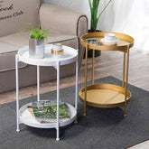 Steel Side Table Coffee Table 2 Tier Round Tray TT-015
