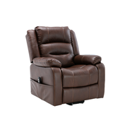 Brown leather Massage Recliner Chair with power lift function - ArtisanSA