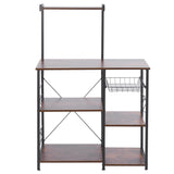 Kitchen Baker's Rack with microwave stand and wire basket, perfect for organizing kitchen space.