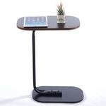 Modern Two-Tone End Table OT-106 featuring a sleek design with a tablet and a small potted plant.