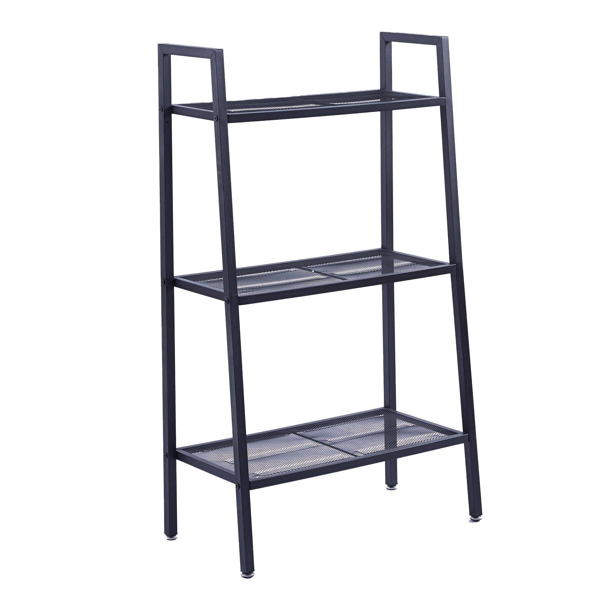 3-Tier Ladder Shelf in Black SF-107 for organized storage4