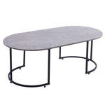 Coffee Table Sofa Side Table CT-CH07 with a marble pattern top and stylish black metal legs.