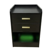 Nightstand LED Side Table 2 Drawers BSD-07 black