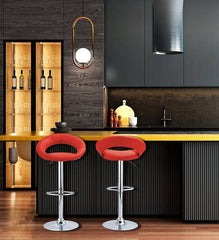 Round Chrome Base Kitchen Bar Stool CR-B062