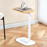 Modern Two-Tone End Table OT-106 showcasing a minimalist design with a wooden top and white base, perfect for any living space.