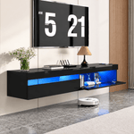 wall mounted media console with RGB LED lights