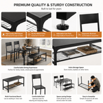 4-Piece dining table set with bench showcasing premium quality construction and storage features for compact spaces.