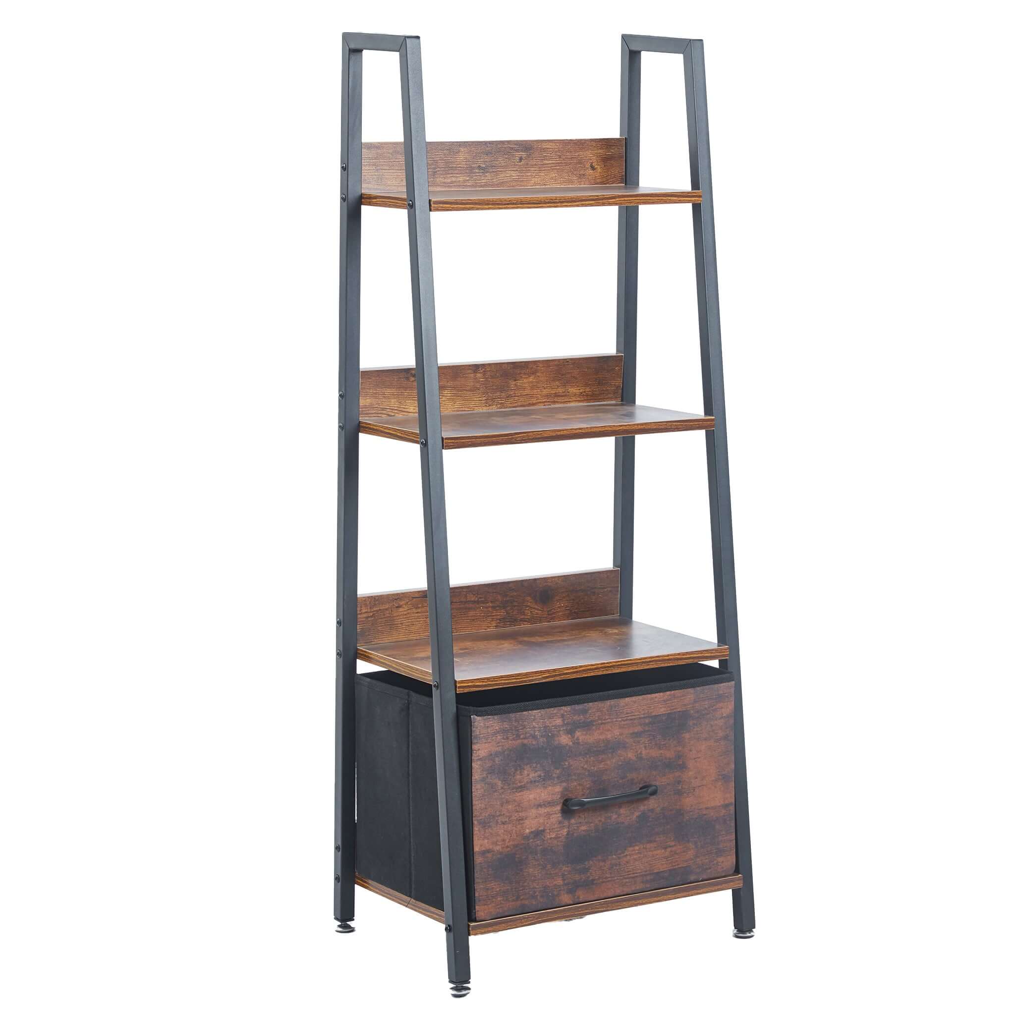 Wooden bookshelf with metal frame on a white background | Artisansa SA