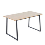 150cm office desk workstation with a large wooden desktop and sturdy metal legs.