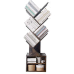 Freestanding Tree Bookshelf with Cabinet displaying books and decorative items in a stylish, modern design.