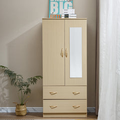 Wardrobe Closet with Mirror Storage Cabinet WD-114