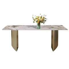 Dining Table (6-8 Seater) Luxury Marble Table Work Desk Q35