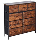 Storage cabinet 9 drawers OT-117 with multiple fabric drawers on white background - modern bedroom storage | Artisansa SA