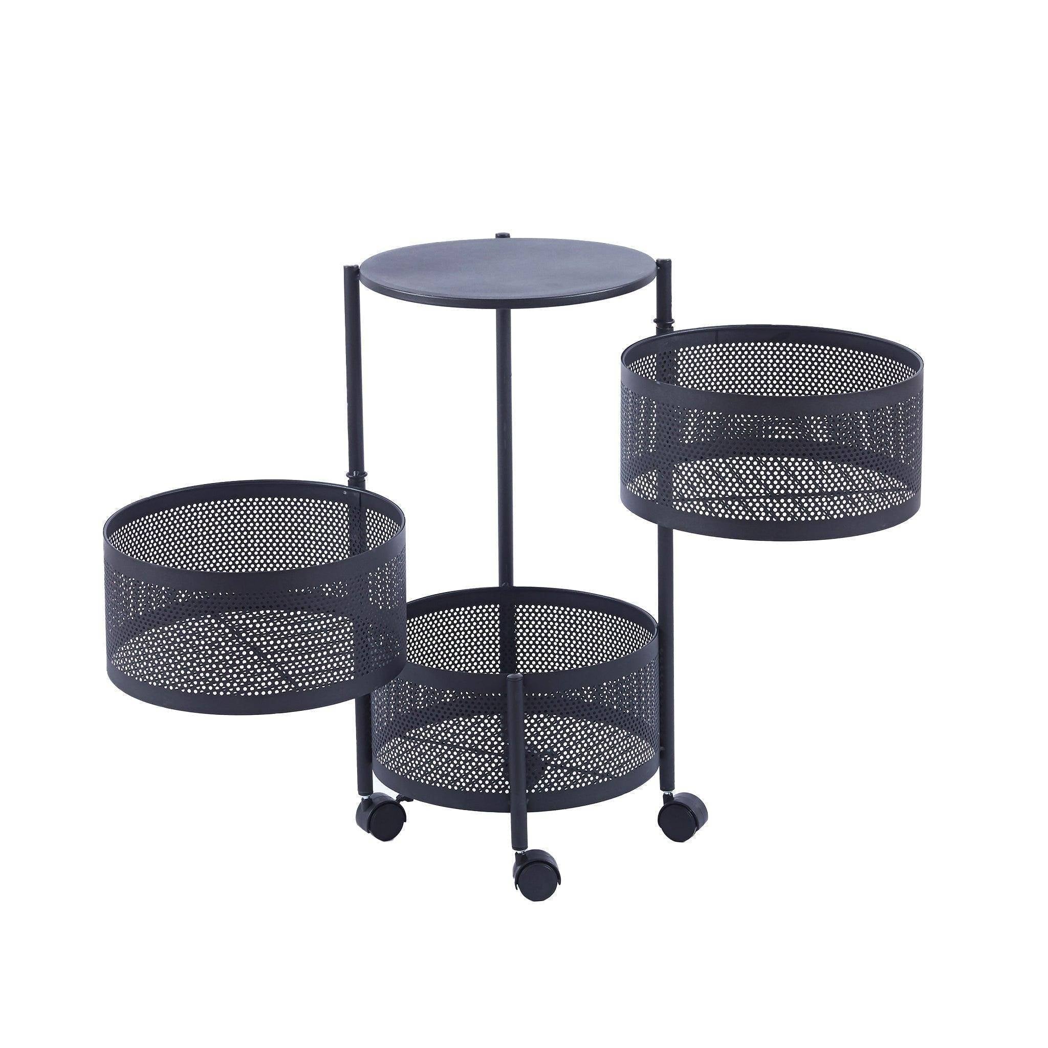 3 Tier Round Storage Cart SF-103 for organizing and decluttering spaces3