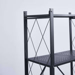 Mobile Kitchen Shelf with sturdy black frame and perforated shelves for versatile storage and organization.