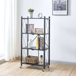 Mobile Kitchen Shelf with 3, 4 & 5 Tier Storage displayed in a bright room, perfect for organizing books and decor.